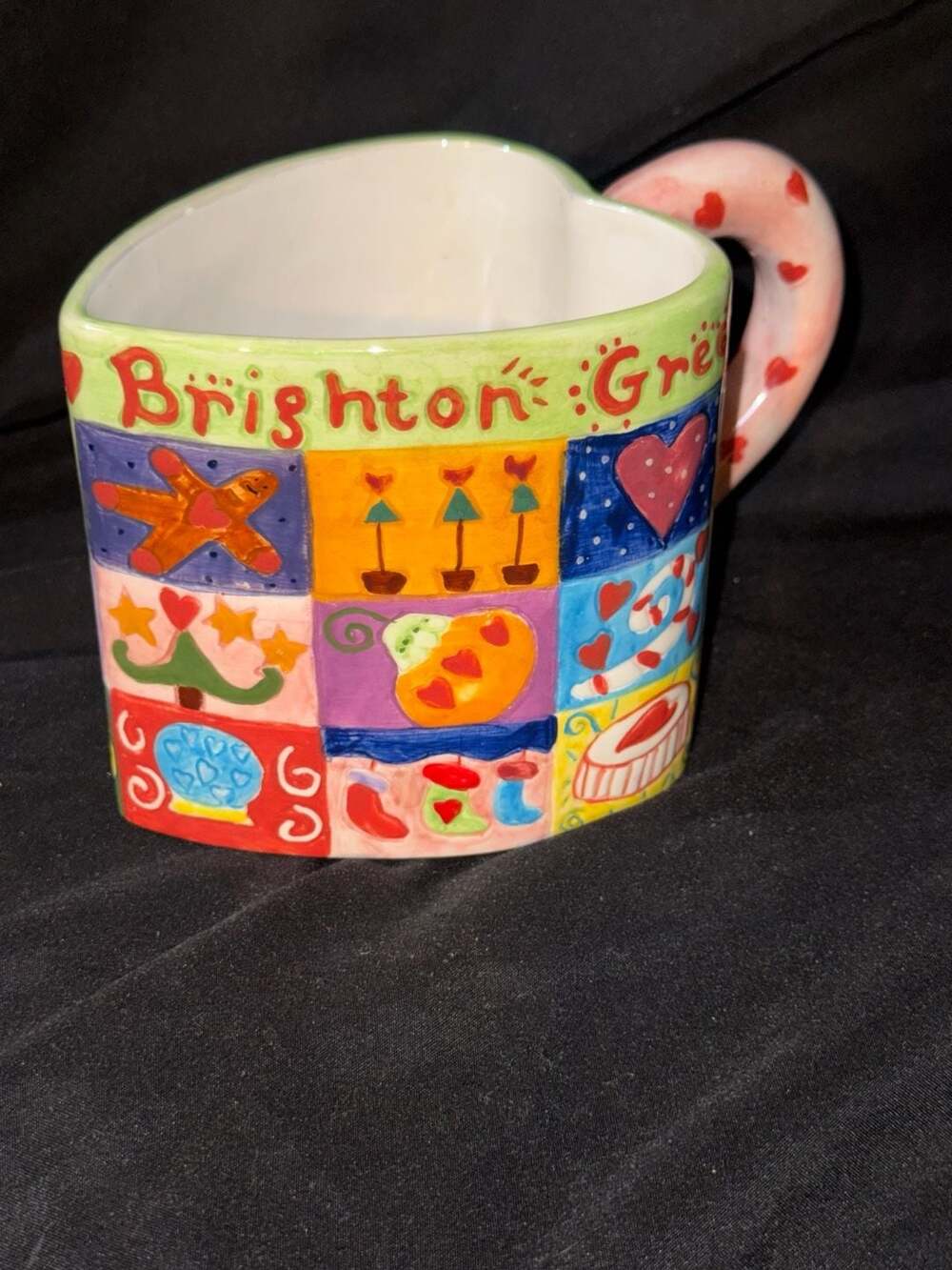 Brighton Greetings Heart-Shaped Holiday Coffee Mug